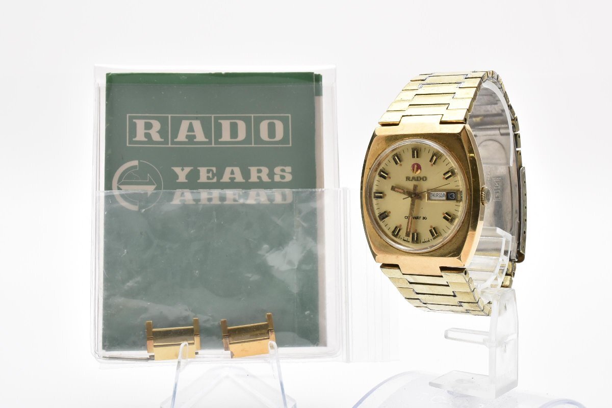 中古】1円☆希少◎稼働【ラドー/RADO】CONWAY 40 デイデイト グレー 