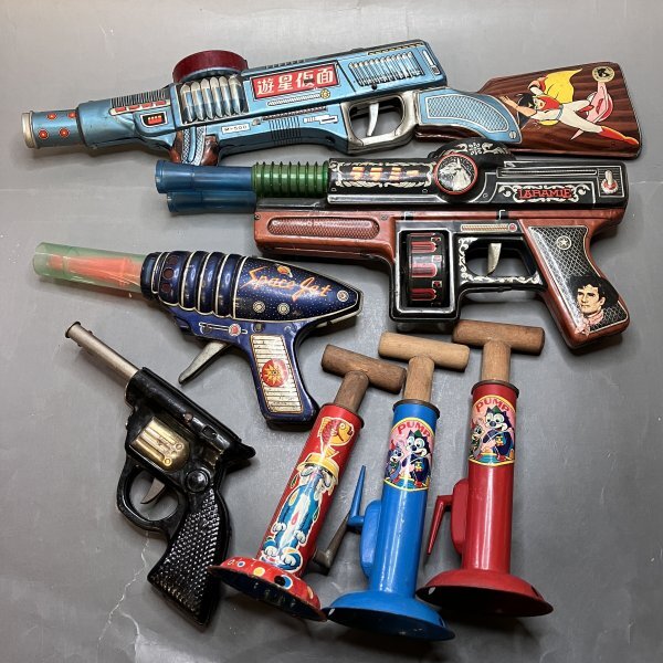 中古】ブリキ 銃 ピストル 日本製 年代物 玩具 おもちゃ 西部劇 昭和