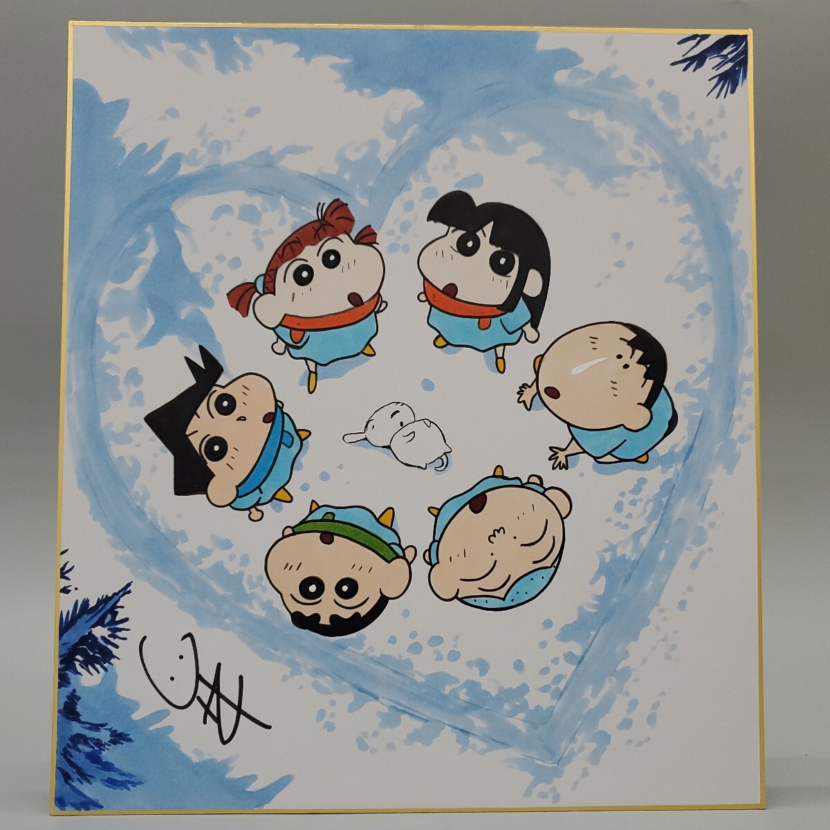 新品】クレヨンしんちゃん 臼井儀人 直筆イラスト入りサイン色紙の落札