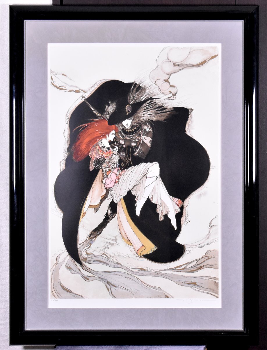 中古】天野喜孝 版画 FF6 街 エポキシ ミクスドメディア ファイナル