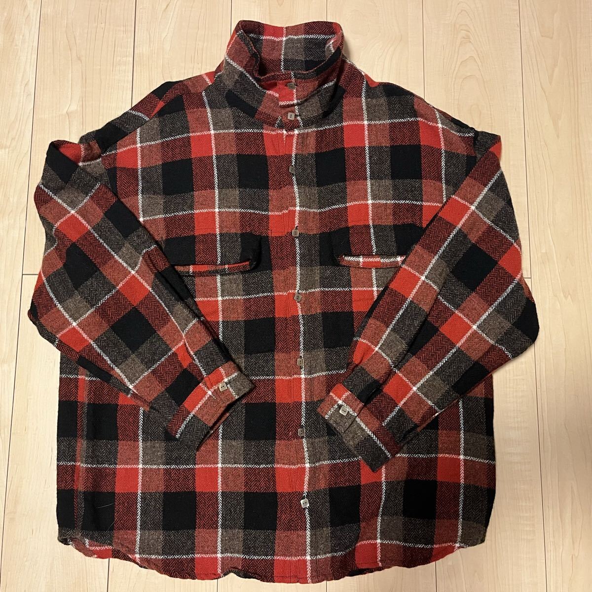 キムタク着用TENDERLOINテンダーロイン 07AWウールチェックシャツ木村