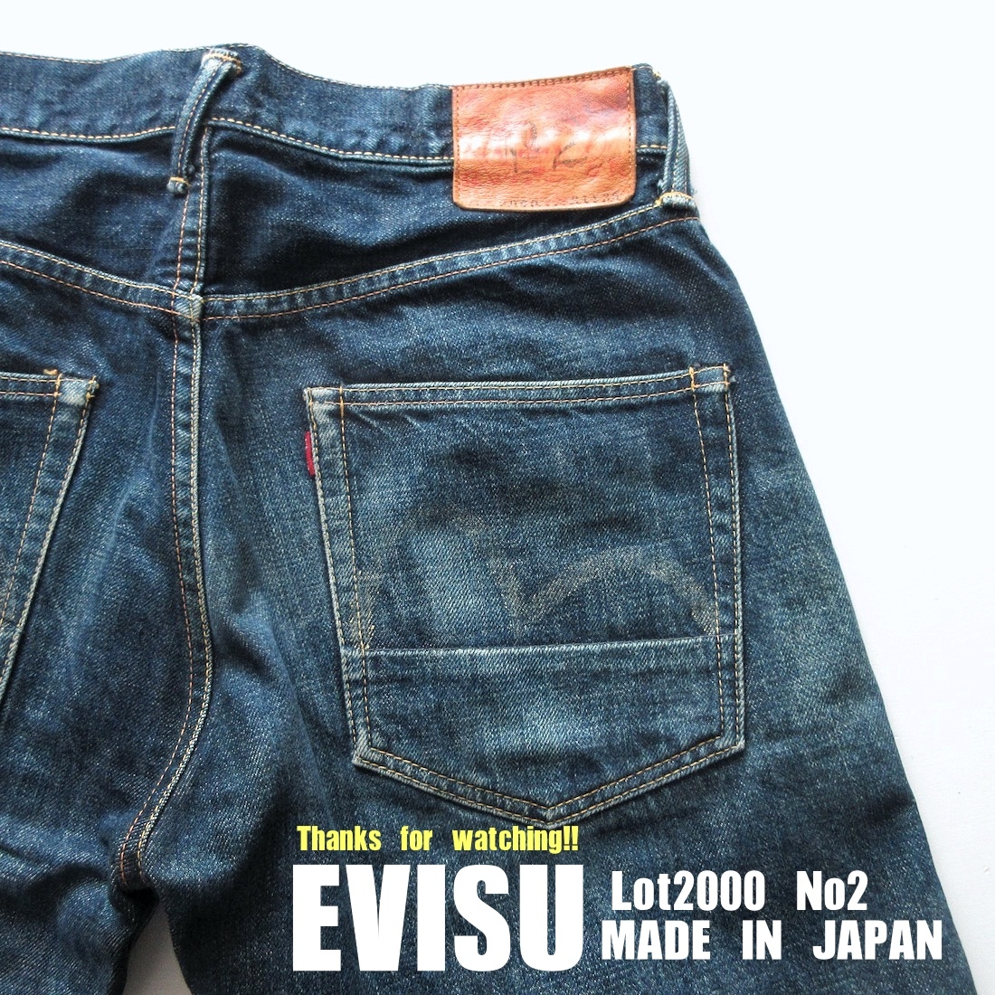 EVISU エヴィス》激シブ色落ち LOT 2000 NO2 白カモメペイント