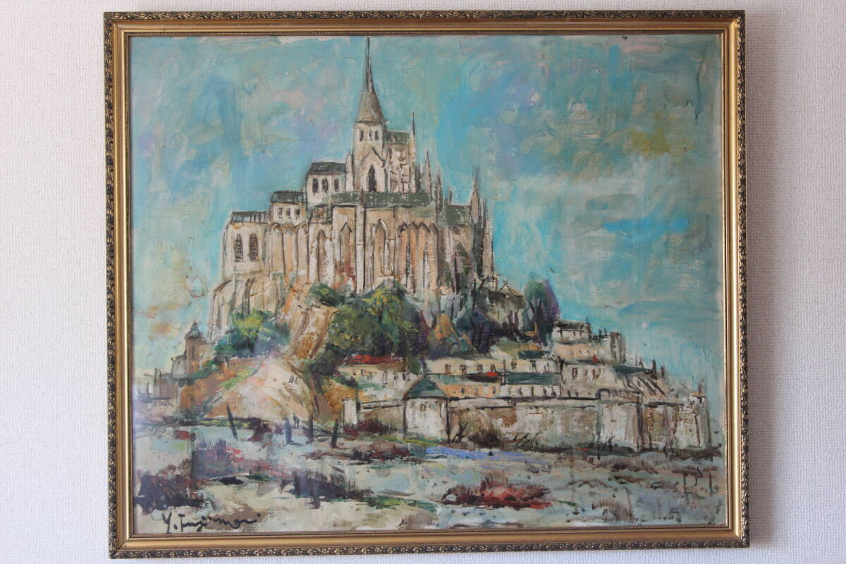 新品】油絵 風景画『モンサンミッシェル 黄昏』Julia作 肉筆1点物