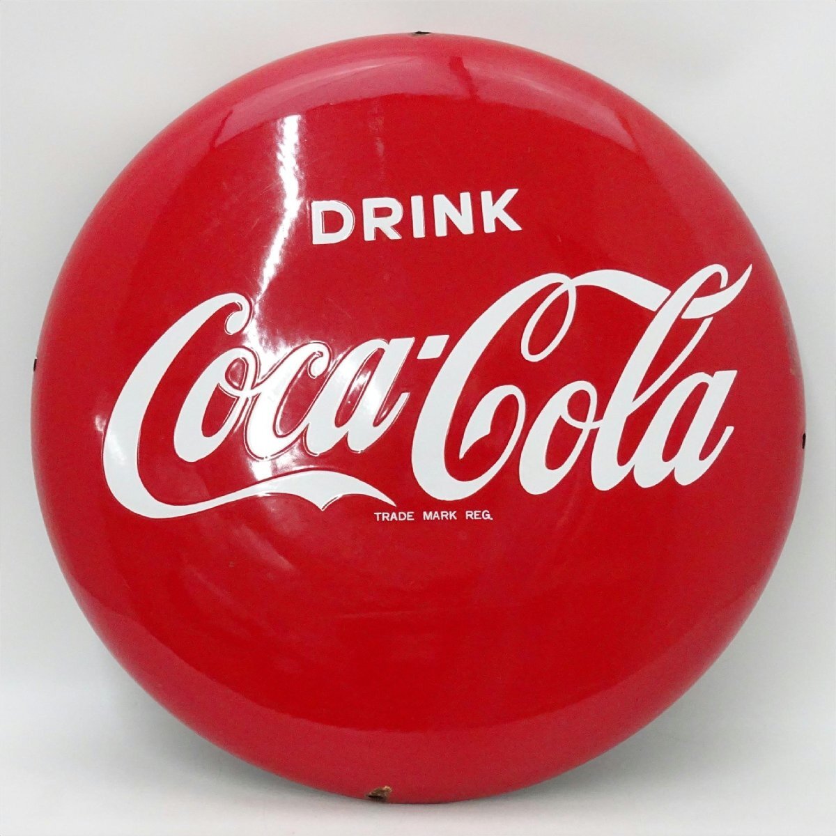 中古】1960年代 コカコーラ ホーロー看板（白丸）/coca cola/昭和
