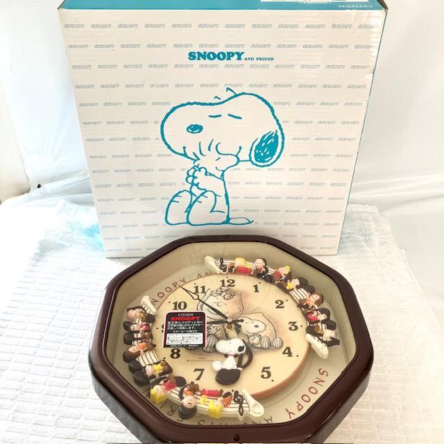 全曲・回転OK】スヌーピー からくり時計 4MH766 リズム時計 完動品