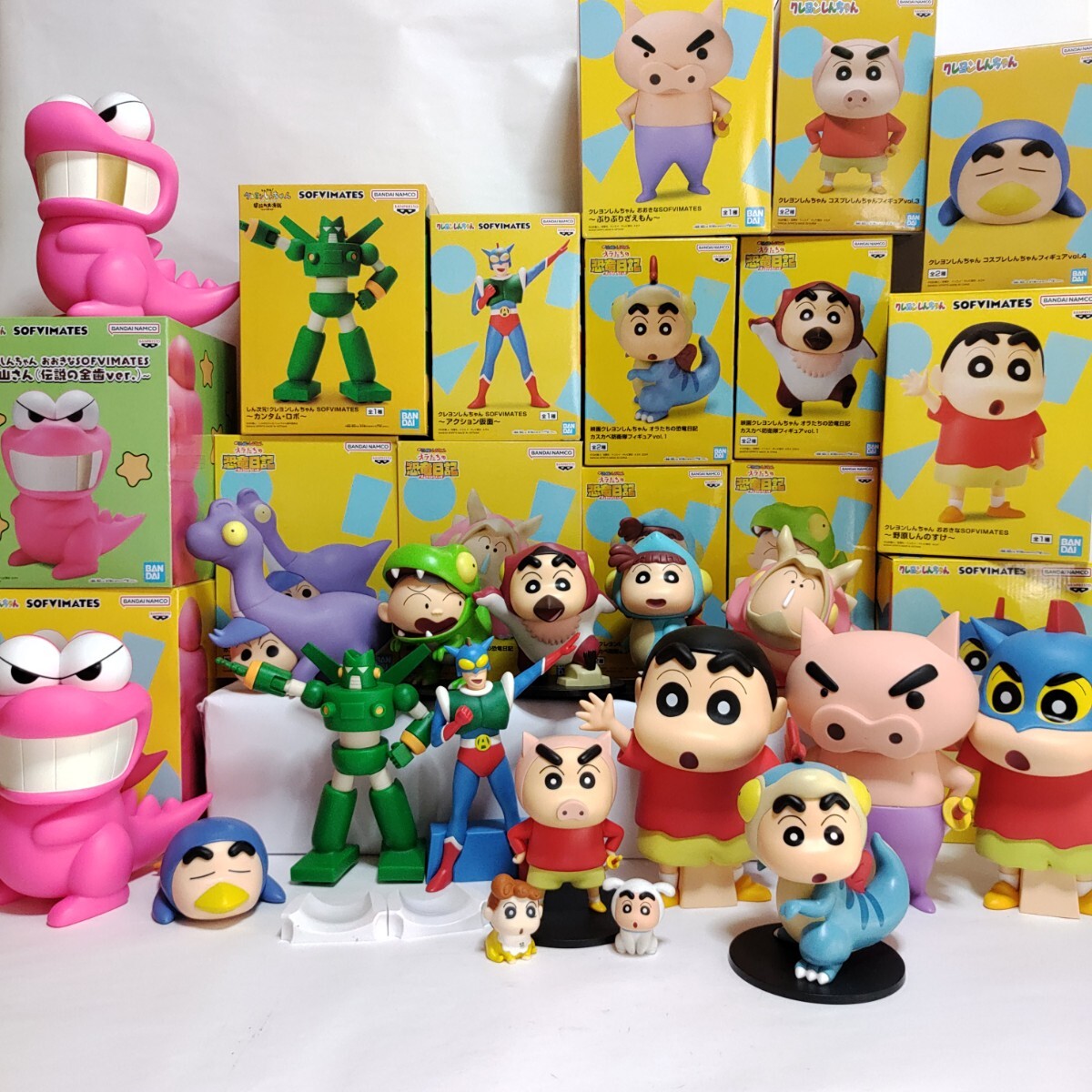 やや傷や汚れあり】【指人形 19体まとめて】BANDAI クレヨンしんちゃん