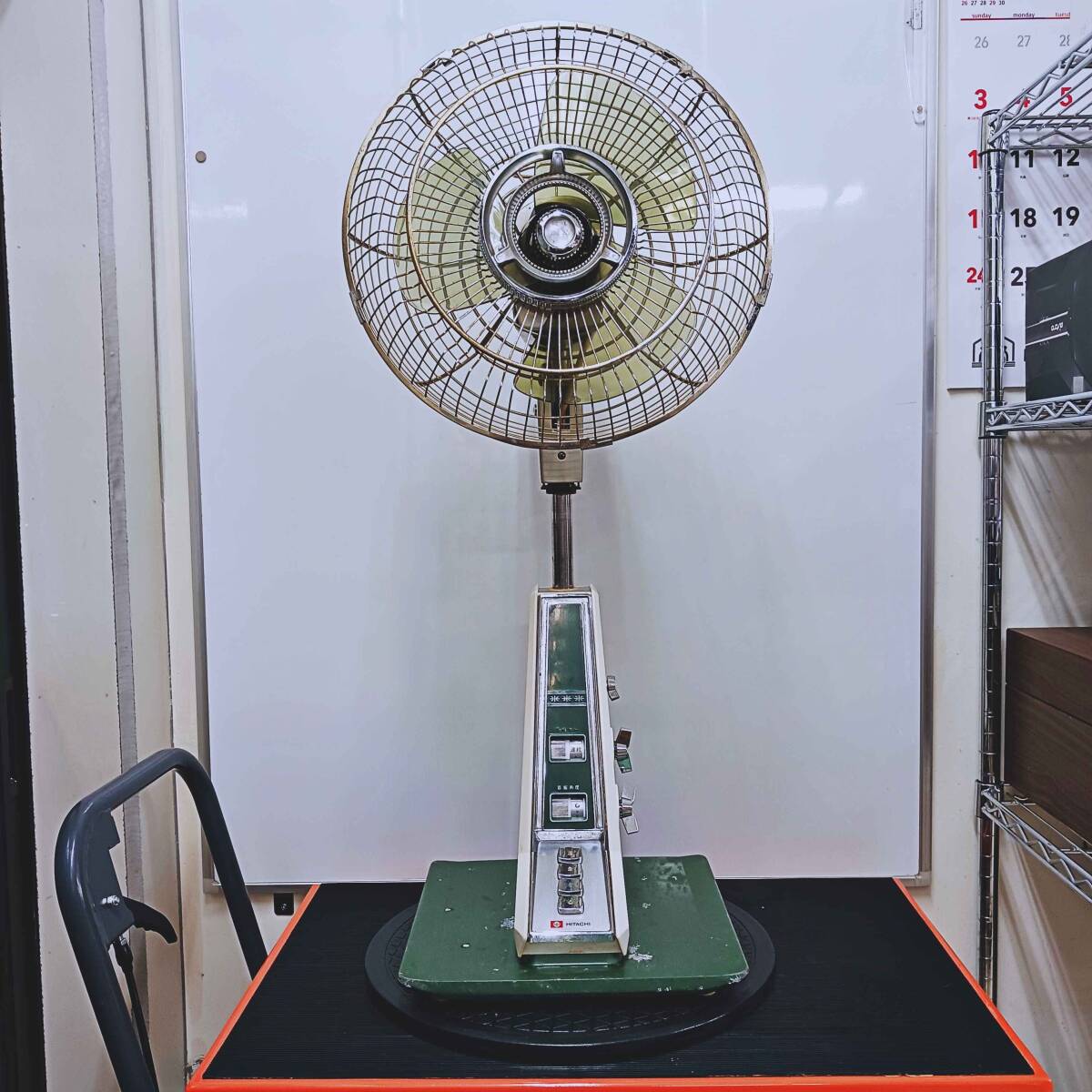 HITACHI/日立 レトロ扇風機 D-30WL【レトロ家電】グリーン さわ風