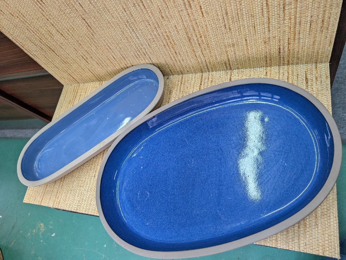 小原流 花器 小判水盤 2点セット 【正規品】 中古】小原流 花器 小判型水盤 ② 華道具 生け花 陶器の落札情報詳細
