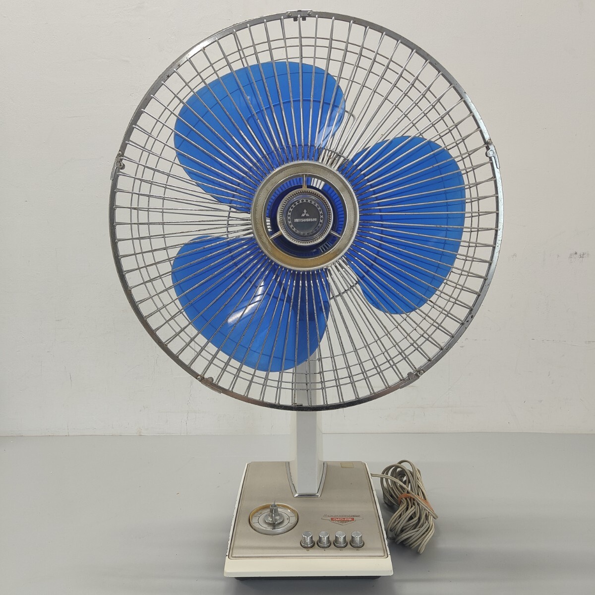 昭和レトロ 動作品 MITSUBISHI 壁掛け扇風機 三菱 K30-SV グリーン 3枚
