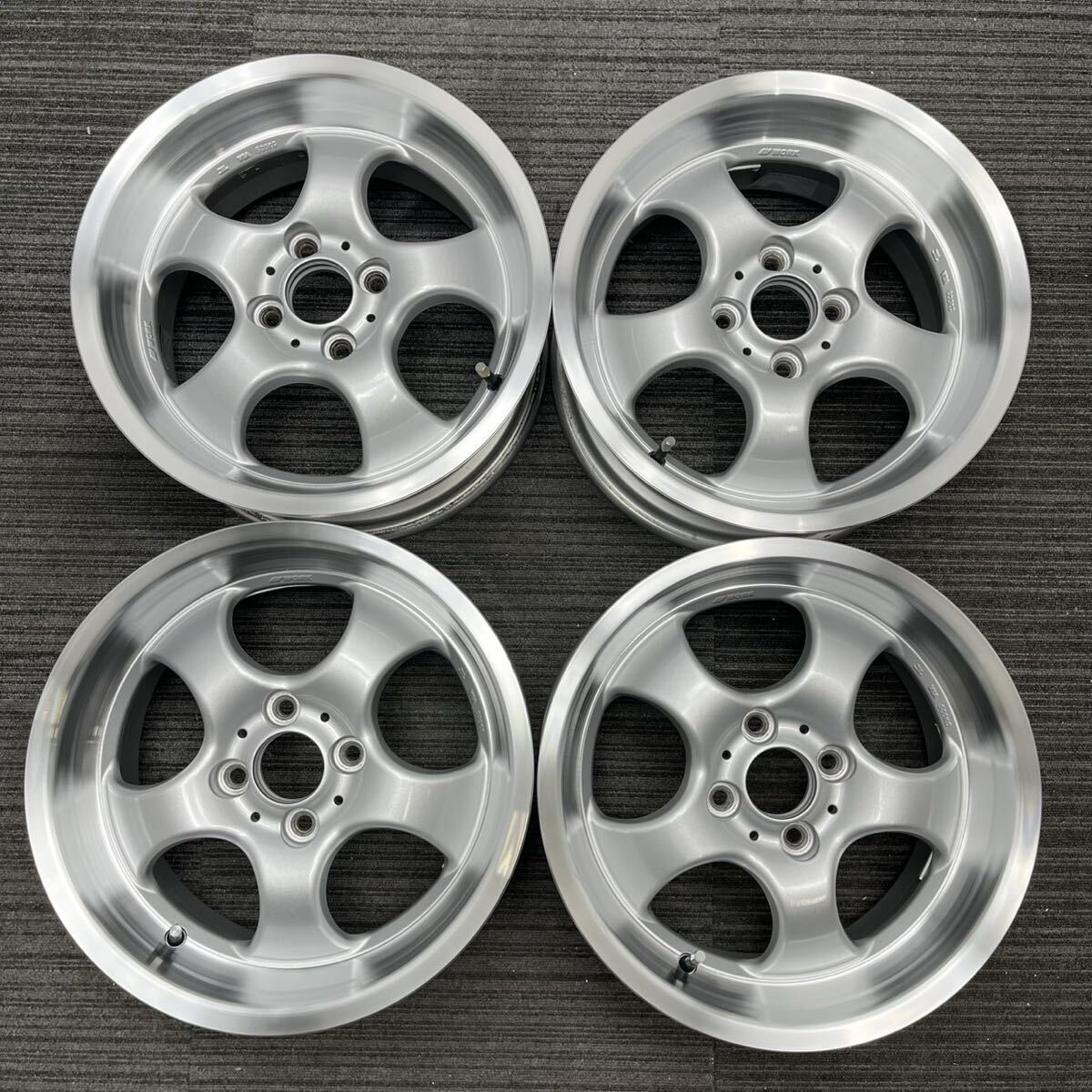 中古】WORK NEZART SPORT PCD100 6.5J＋38 15インチアルミホイール 4本