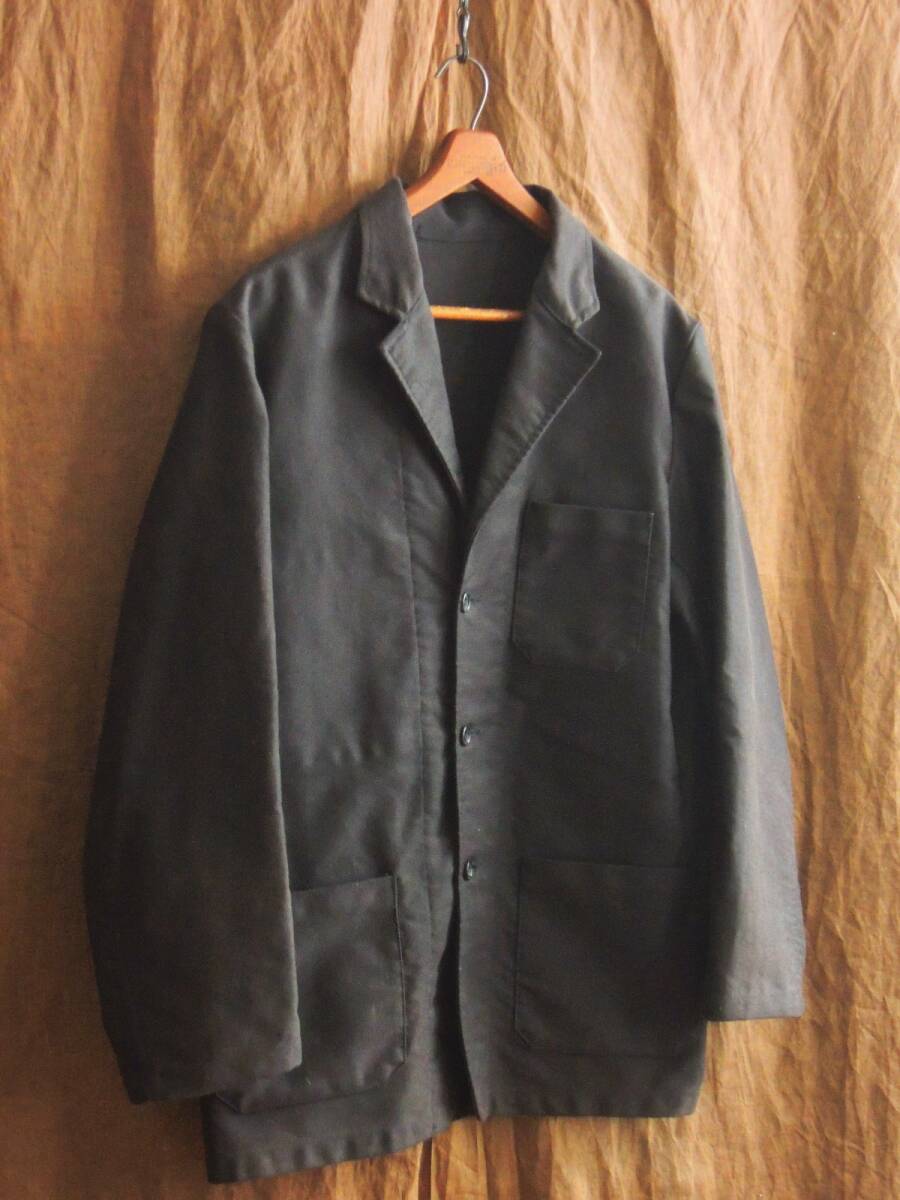 日曜まで　1950年代フランス ダブルブレスト　モールスキンJKT ジャケット 50sヴィンテージ1950年代フランス青ダブルブレスト肉厚 コットン