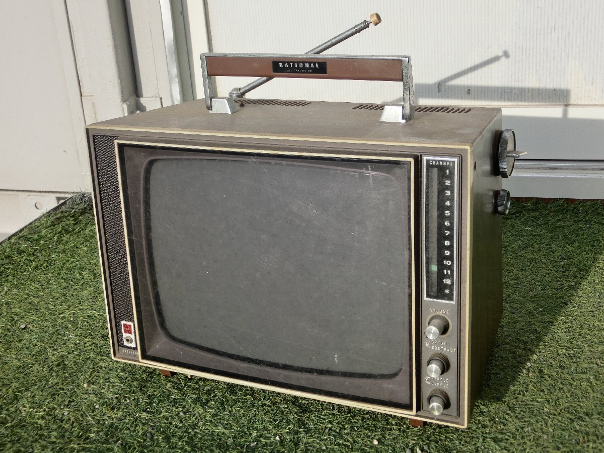 中古】昭和レトロ ナショナル 真空管テレビ 脚付き TF-63M▽ レトロ