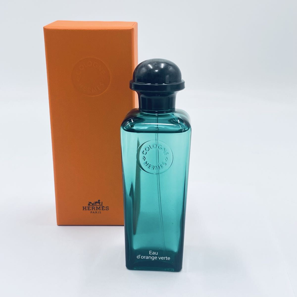 中古】エルメス ノベルティ ポーチ キャンバス eau d'orange verte