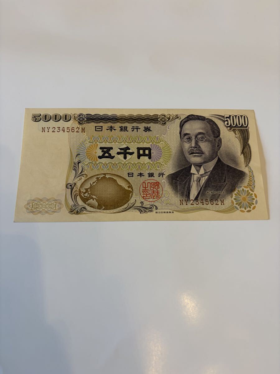 エラー紙幣/日本銀行券D号・新渡戸稲造5000円/鼻部のインク抜けの落札