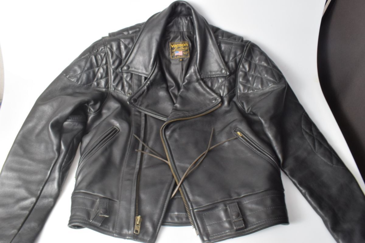 中古】サイズ40 バンソン 別注 RJP シングル ライダース レザー