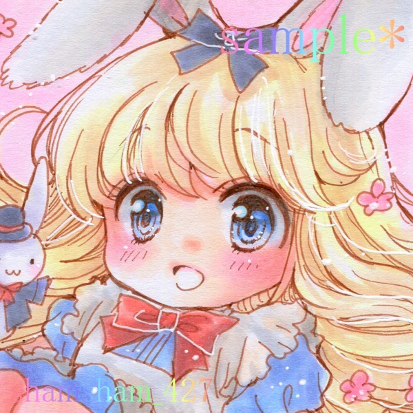 新品】同人手描きイラスト【和風踊り子/うさみみ/オリジナル】A4の落札