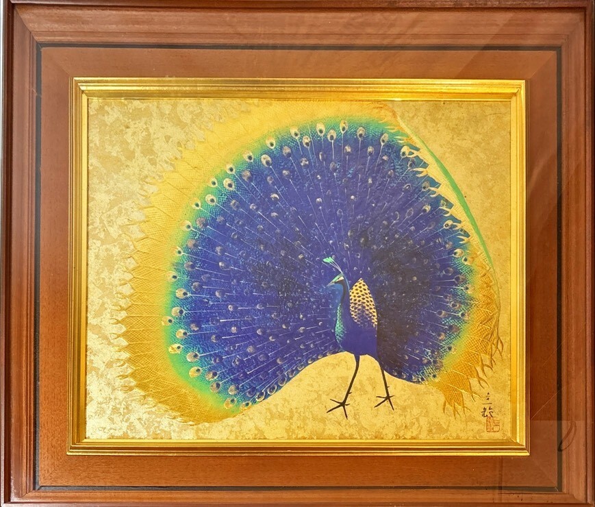 日本画巨匠 川端龍子 「紅薔薇」 希少 美品 高級新品額装付・額装画 版