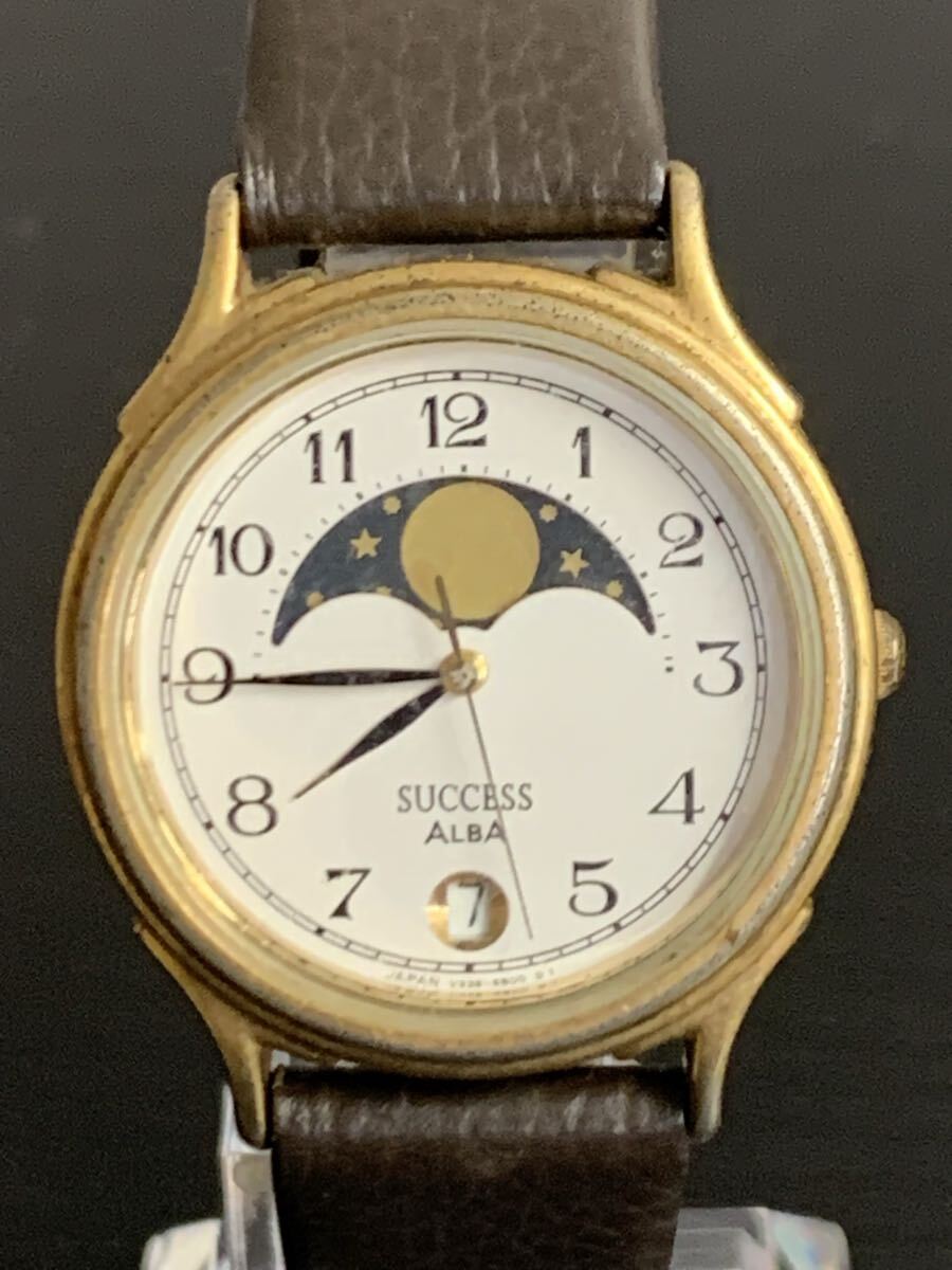 SEIKO セイコー ALBA アルバ SUCCESS サクセス V806-0180 サン＆ムーン