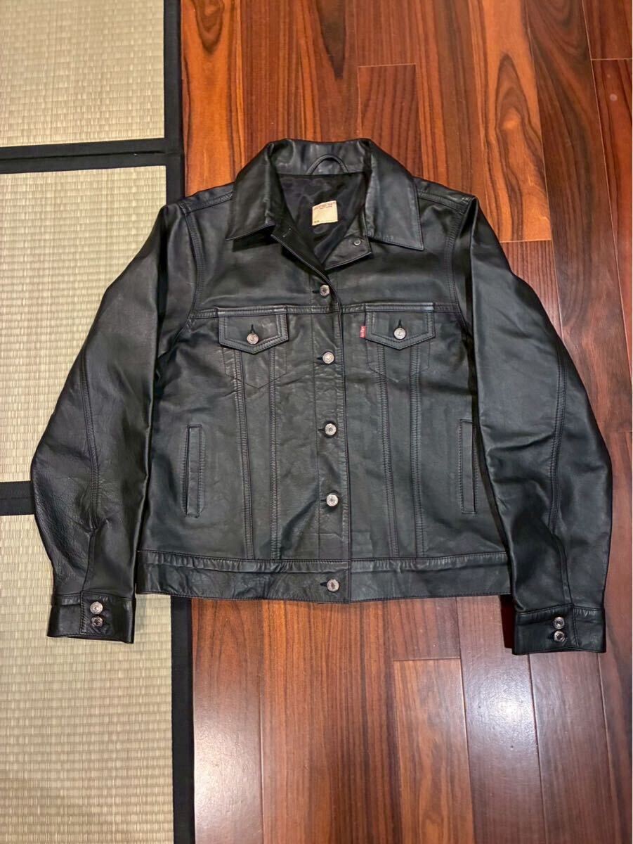 Levi's RED デニム レザー切替 ジャケット M ○ LEVI'S RED レザー 切替 タキシード デニム ジャケット M ポケット