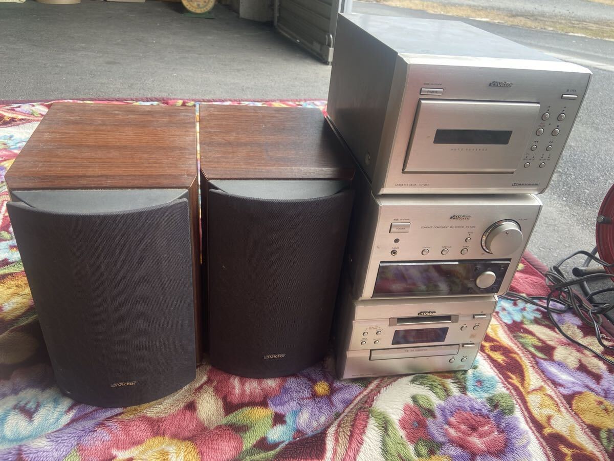 中古】victor ビクター CD・MDコンポ CA-NXMD1-B＋SP-NXMD1000-B の