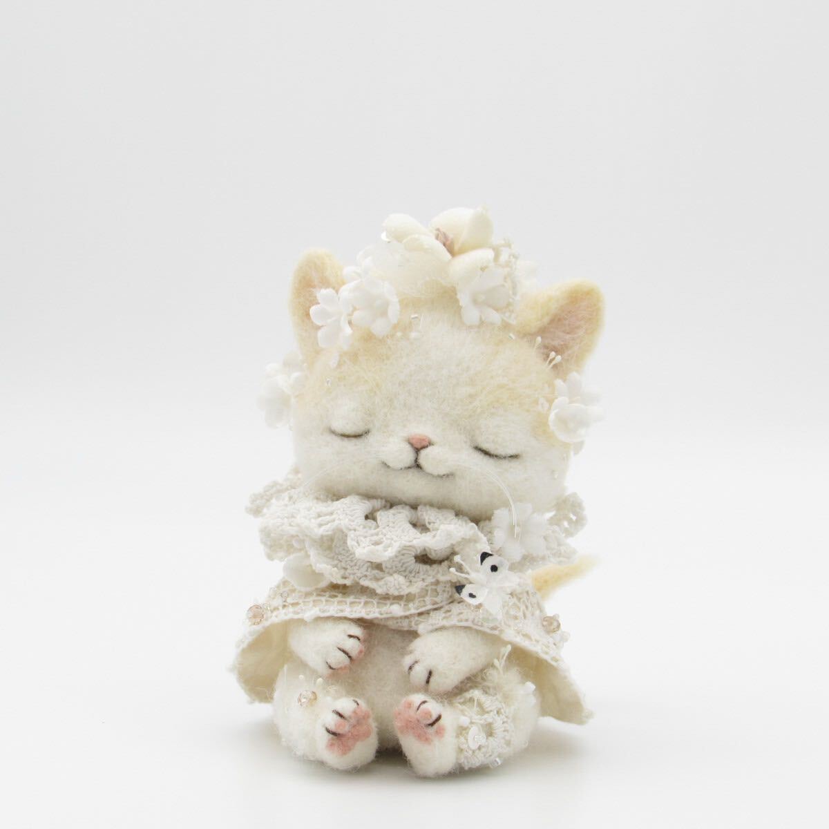 アライグマちゃん　羊毛フェルト 新品】忘れずに！手洗い/アライグマさん 羊毛フェルト 熊 オブジェ
