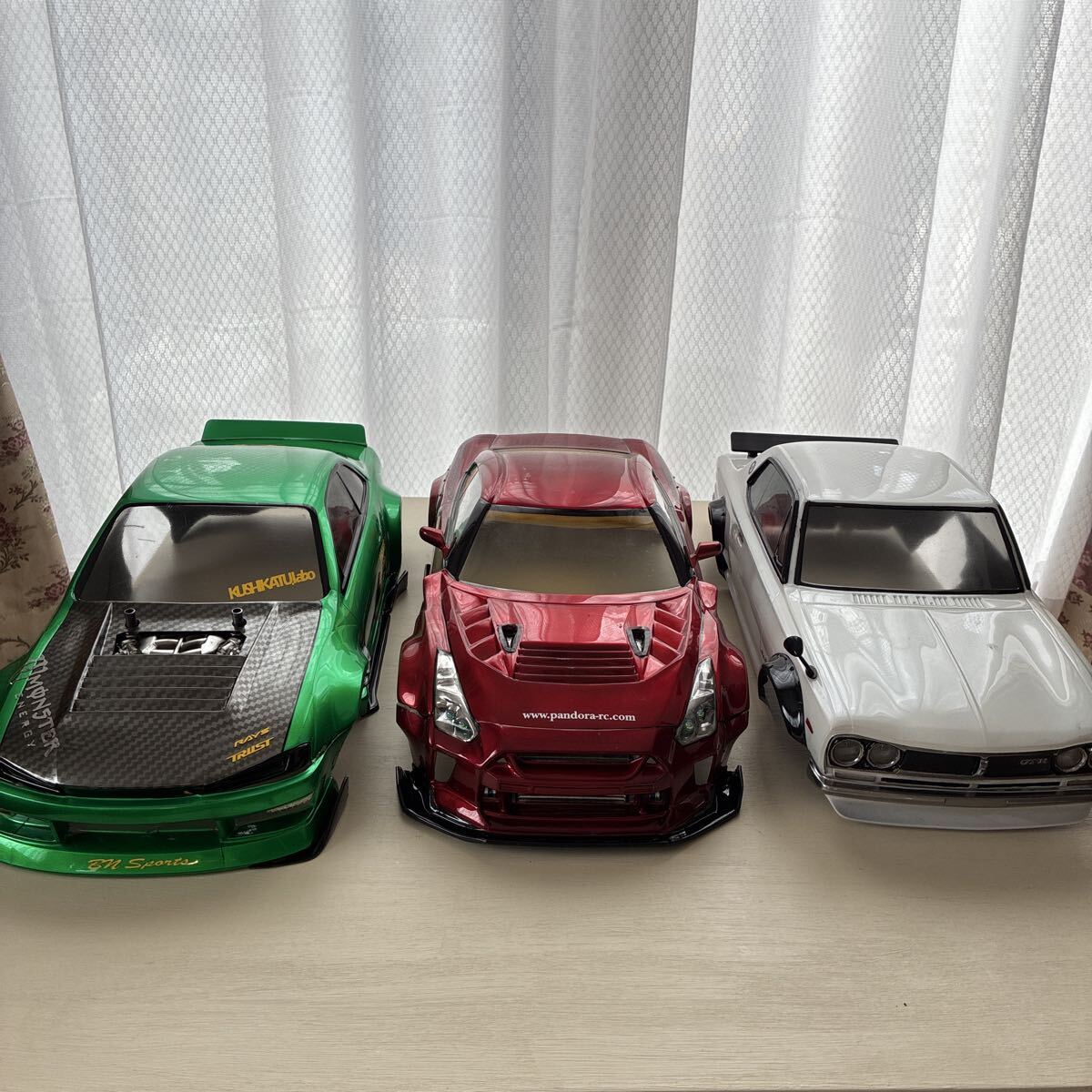 7180 180SX ボディ ラジコン ラジドリ ロケバニ ボディのみ 1/10 180SX ロケットバニー イエローメタリック LED電飾付