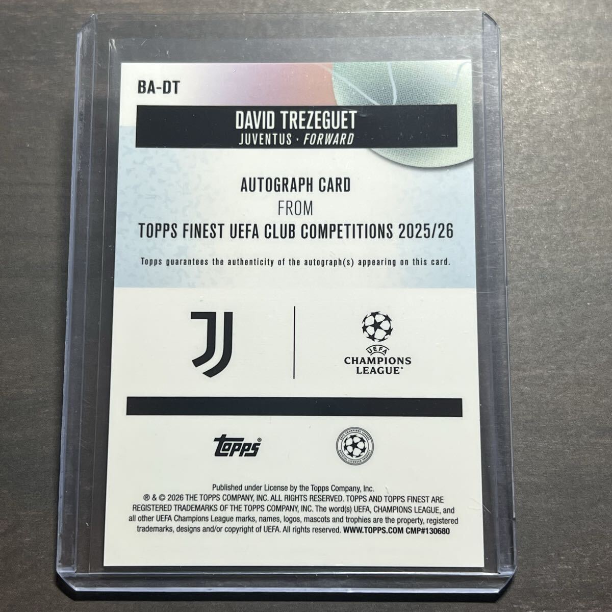 1円スタート【限定199枚】直筆サイン トレゼゲ David Trezeguet 2018