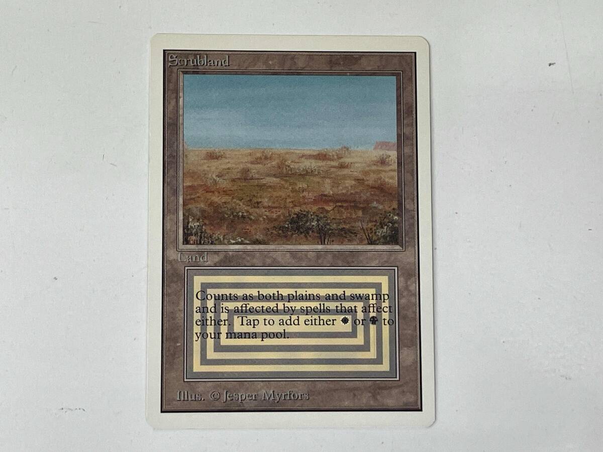 中古】MTG デュアルランド 白黒 土地 スクラブランド Scrublandの