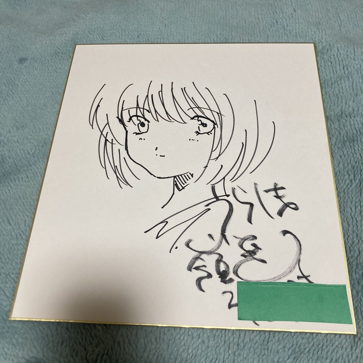 直筆 イラスト 色紙 直筆サイン入り イラストレーター かがちさく 色紙 希少 しまじ 直筆 イラスト付き サイン色紙 声が変わる前に。君を、 検
