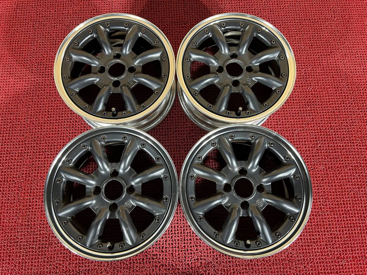 ワタナベ 14インチ 114.3 4穴 6J Bタイプ 4本セット 185/60R14 タイヤ