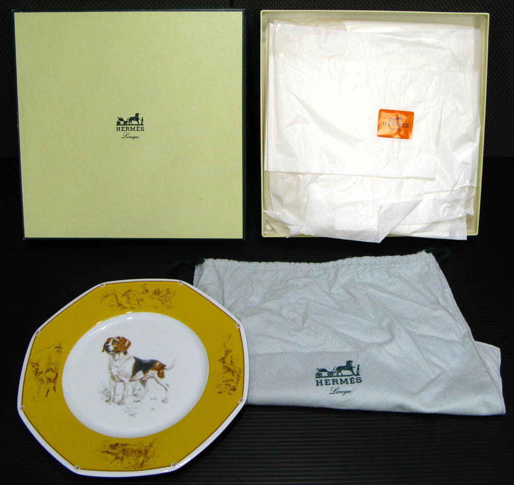 ✨️未使用✨️エルメス 絵皿　ビーグル 八角形プレート HERMES シャス ✨️未使用✨️エルメス 絵皿 ビーグル 八角形プレート HERMES