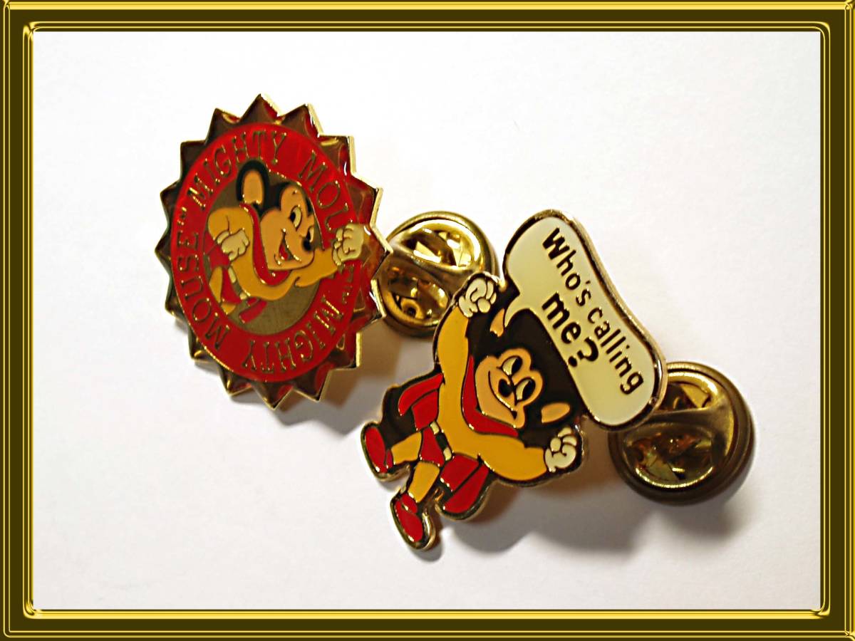 マイティマウス バッジ2種 ピンズ Mighty Mouse 昭和レトロ古いsf漫画アニメ 検 スーパーマウス ミッキーマウス 令和2年は ねずみ年 ネズミ の落札情報詳細 ヤフオク落札価格情報 オークフリー スマートフォン版