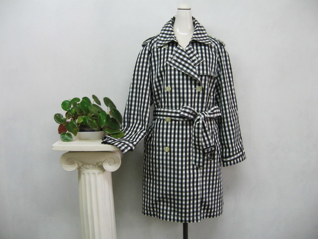 美品 Keith キース 大きいサイズ44 13 15号 軽量 高級スプリングトレンチコート 白黒ギンガムチェック の落札情報詳細 ヤフオク落札価格情報 オークフリー スマートフォン版
