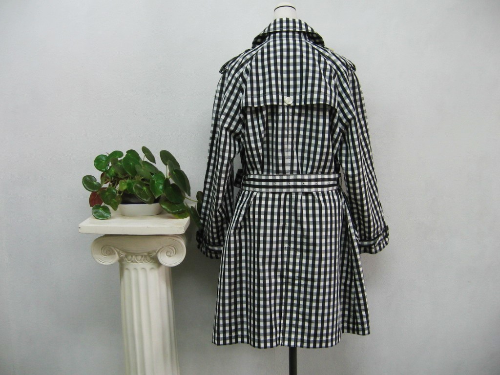 美品 Keith キース 大きいサイズ44 13 15号 軽量 高級スプリングトレンチコート 白黒ギンガムチェック の落札情報詳細 ヤフオク落札価格情報 オークフリー スマートフォン版