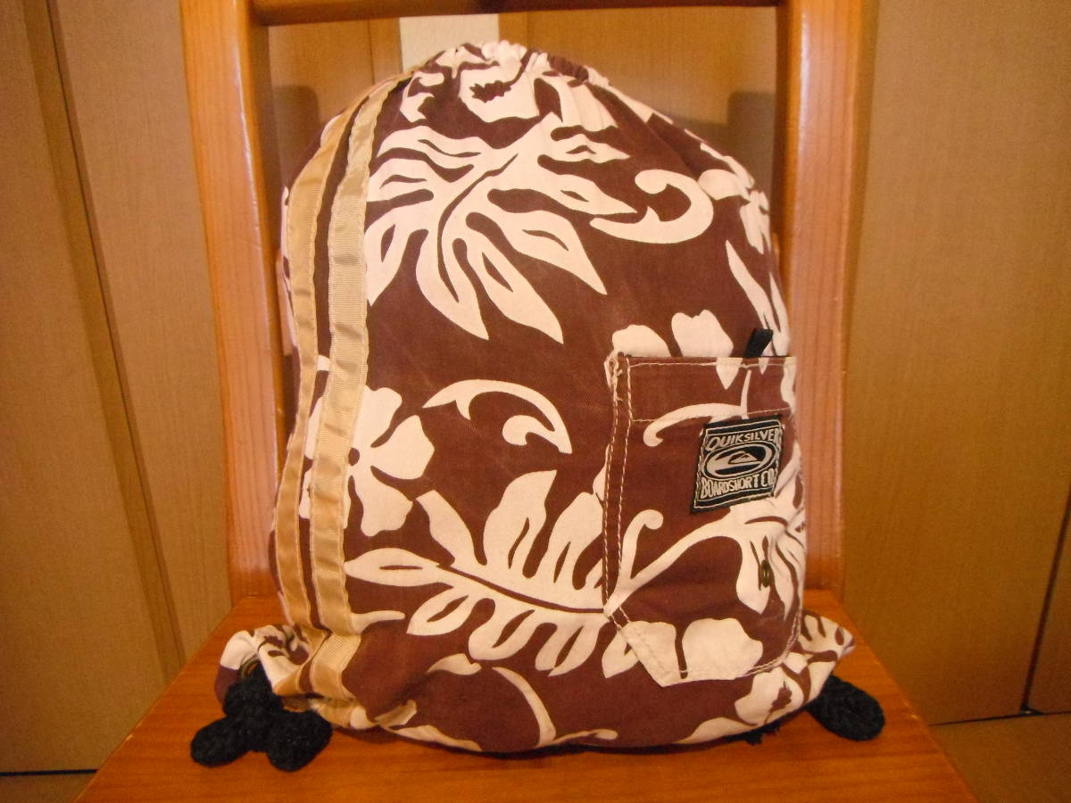 Quiksilver クイックシルバー ナップザック リュックサック Cotton製 コットン素材 ハワイ柄 アロハ 軽量 収納可能 の落札情報詳細 ヤフオク落札価格情報 オークフリー スマートフォン版