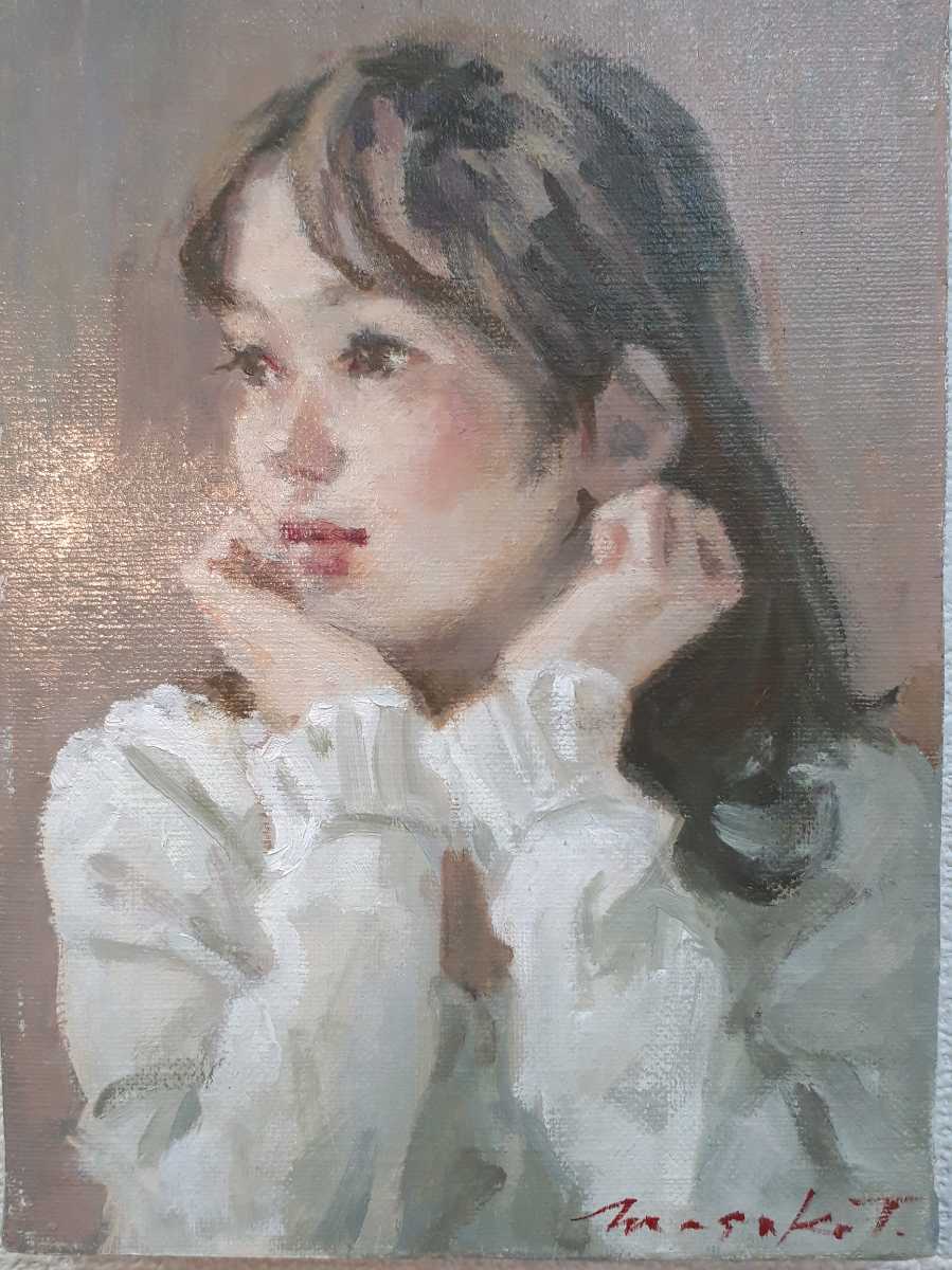 新品】美人画 人気作家 光風会会員 田所雅子 「ほおづえ」2019年11月