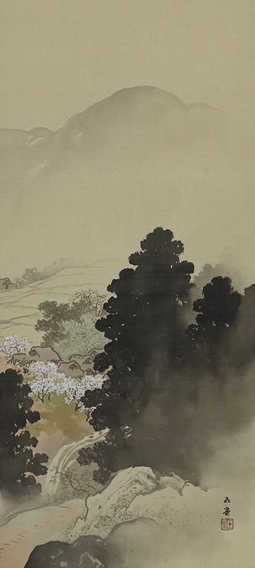 【真作】川合玉堂『楢画讃』画寸26.9×23.8　東京美術倶楽部鑑定委員会鑑定書 真作】川合玉堂『楢画讃』画寸26.9×23.8 東京美術倶楽部鑑定委員