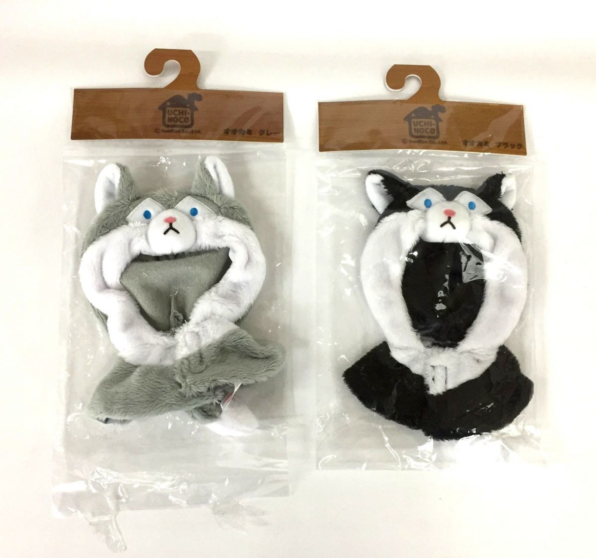 UCHI-NOCO うちのこ ポンチョ オオカミ UCHI-NOCO】ポンチョ オオカミブラック | Chibiぬいのでこれー