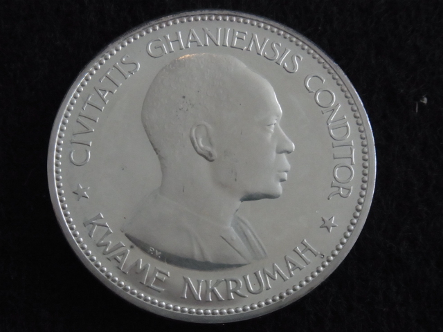 家の整理 古銭 ガーナ共和国 1958年 10シリング銀貨 クワメ