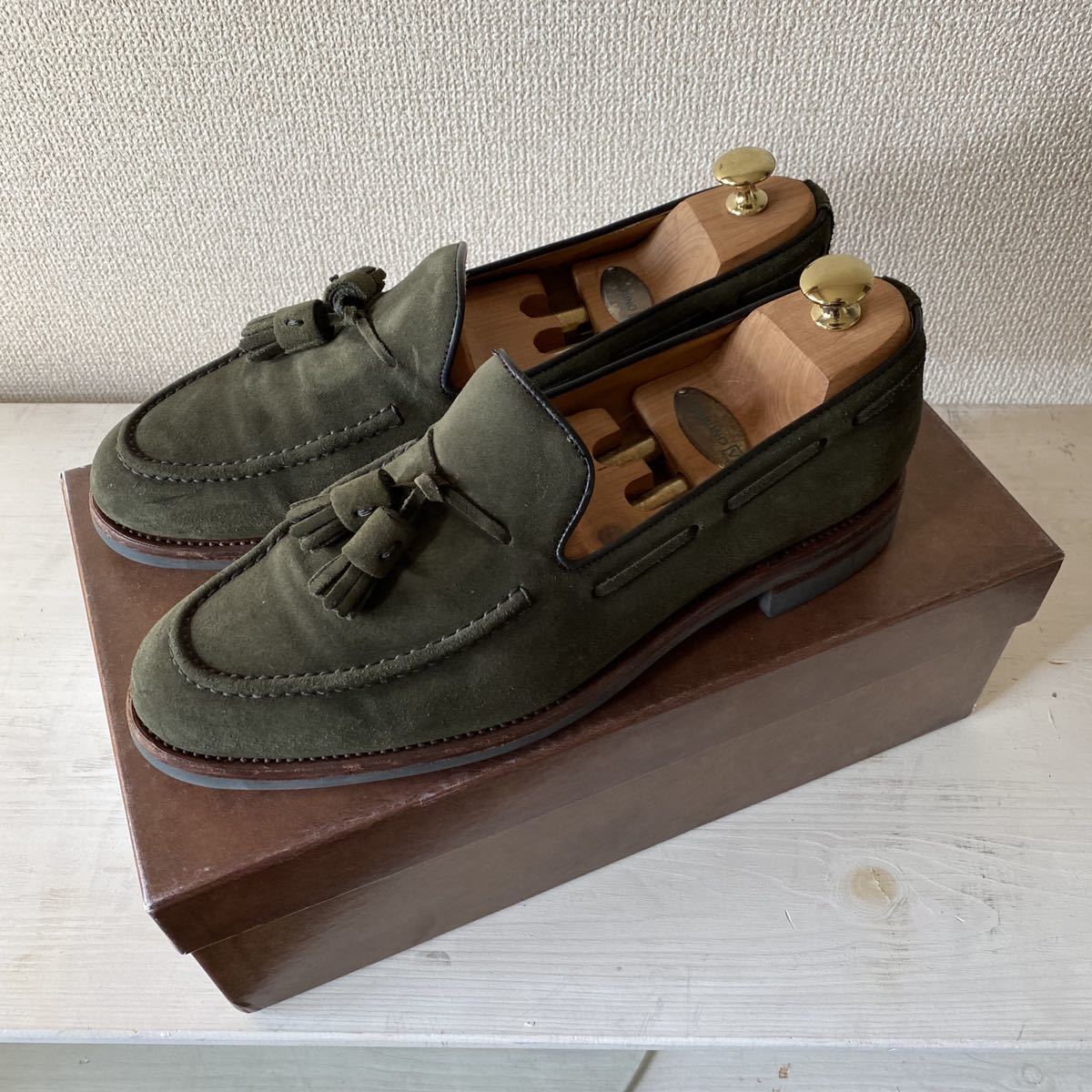 Berwick グリーン タッセル ローファー UK6 Berwick グリーン タッセル