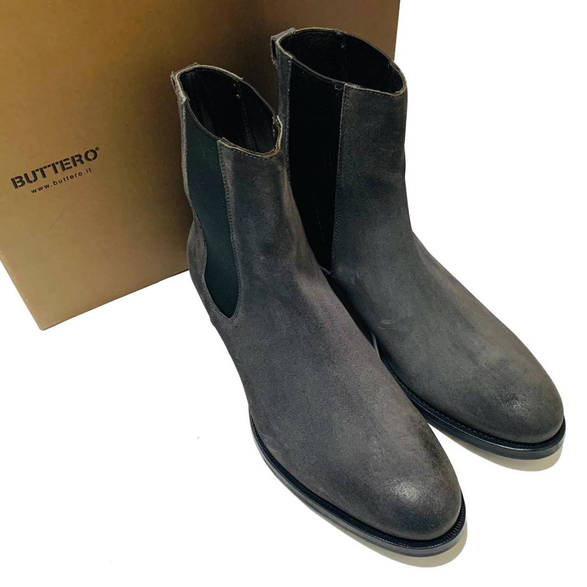 ブッテロ BUTTERO サイドゴアブーツ スエード 41 ベージュ /TK