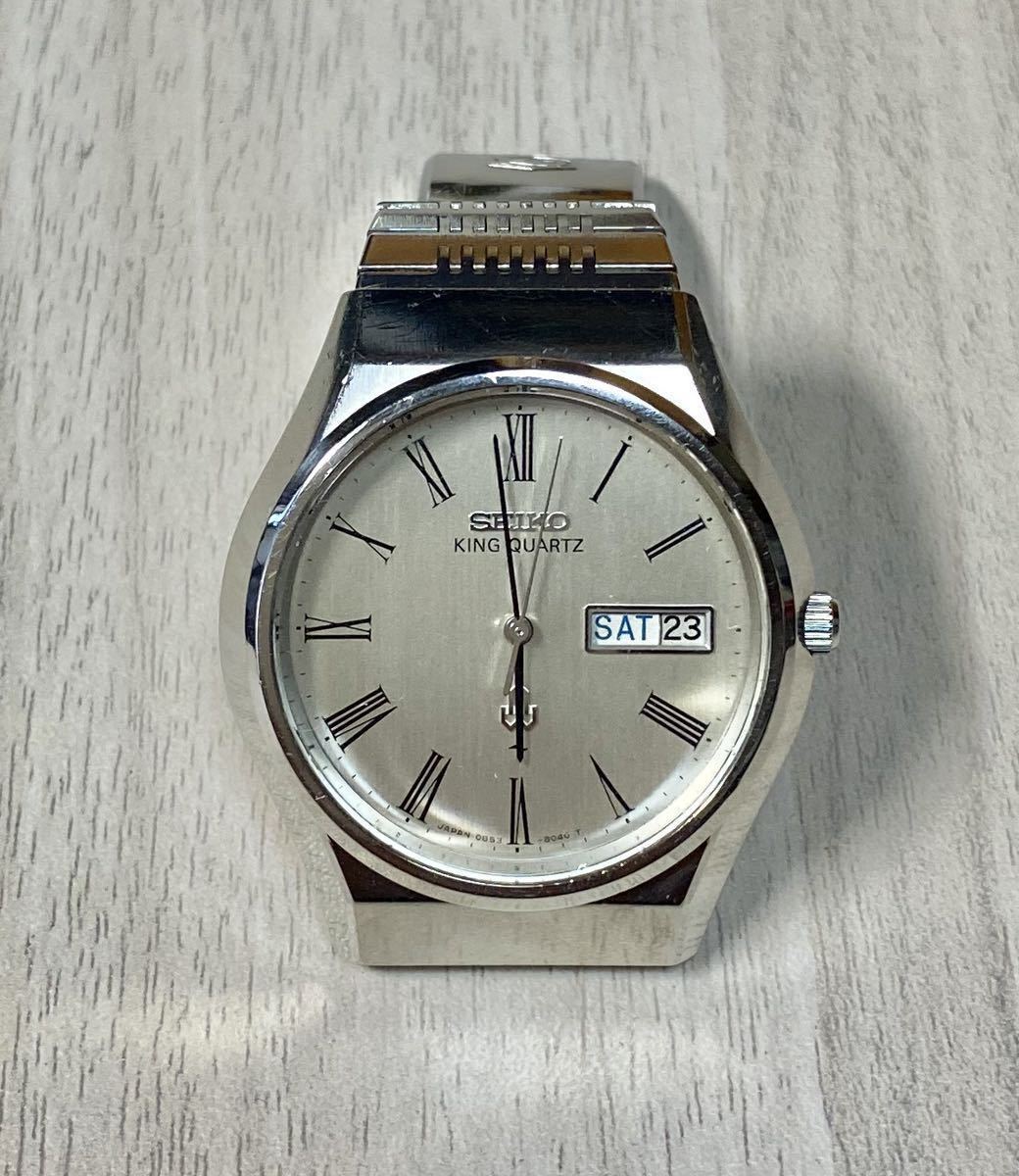 Seiko セイコー King Quartz キングクオーツ Kq デイデイト ダイヤル ローマ字 純正 ベルト 電池 交換済 時計 腕時計 メンズ の落札情報詳細 ヤフオク落札価格情報 オークフリー スマートフォン版