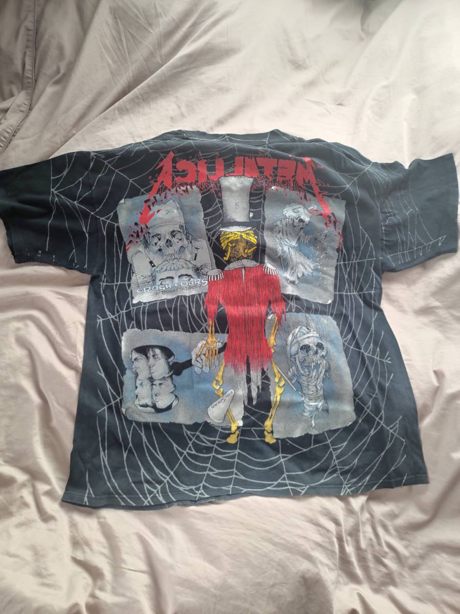 激レア！90s USA製 metallica 総柄 バンドtシャツ pushead メタリカ