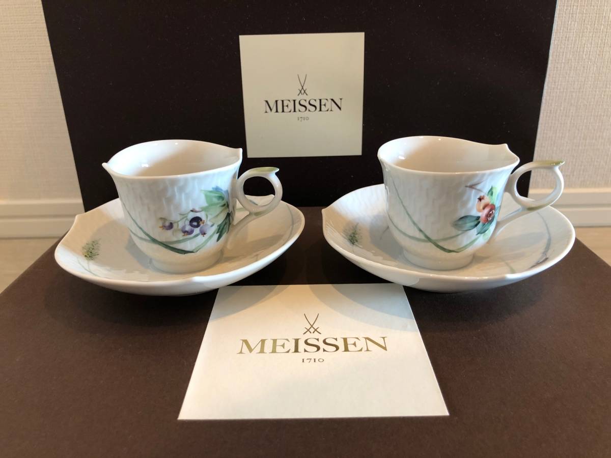 中古】MEISSEN マイセン 森の声 ペア カップ＆ソーサー