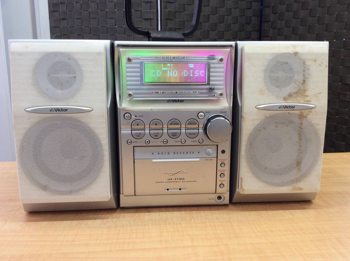 7942□ Victor ビクター CD MDコンポ UX-Z7MD ジャンク 通電確認済みの