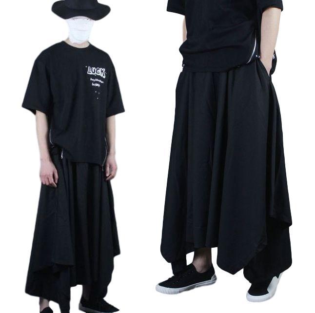 新品 新品 30 変形 袴パンツ メンズ 韓国 オルチャン 韓国ファッション ストリート系 おしゃれ 原宿系 モード系 サルエルパンツ 光沢 黒 Aj02 の落札情報詳細 ヤフオク落札価格情報 オークフリー スマートフォン版