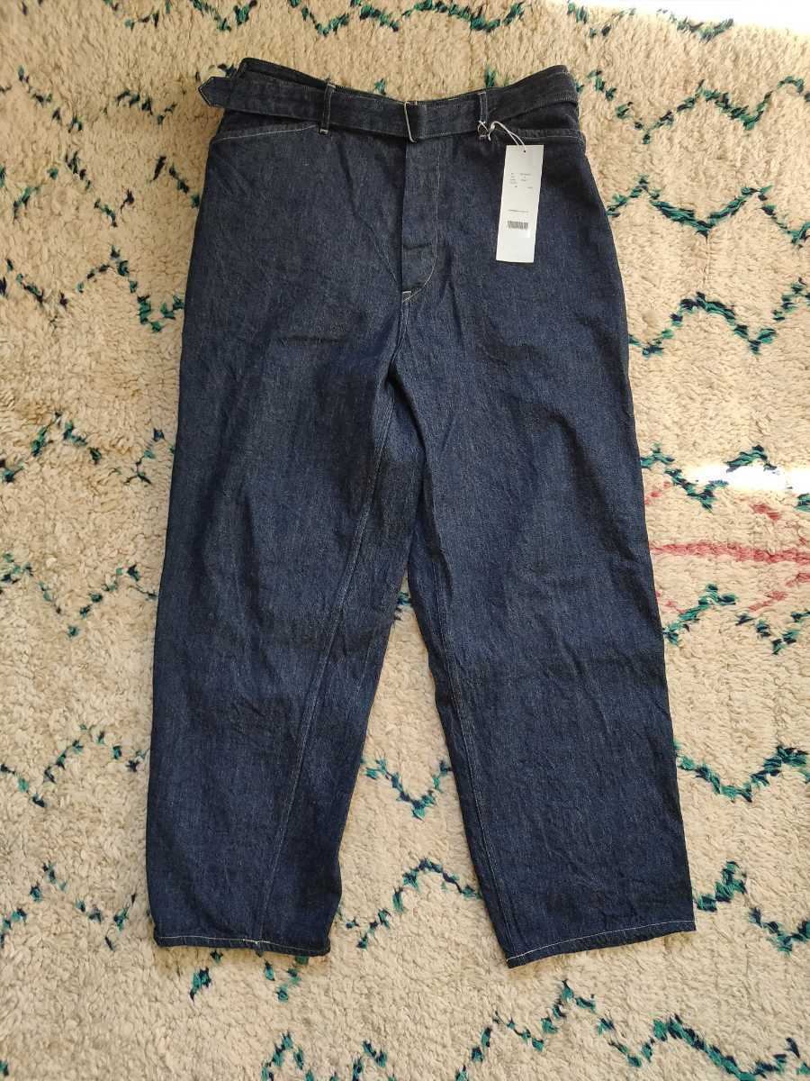 comoli コモリ 20AW デニム ベルテッドパンツ ネイビー サイズ3 試着