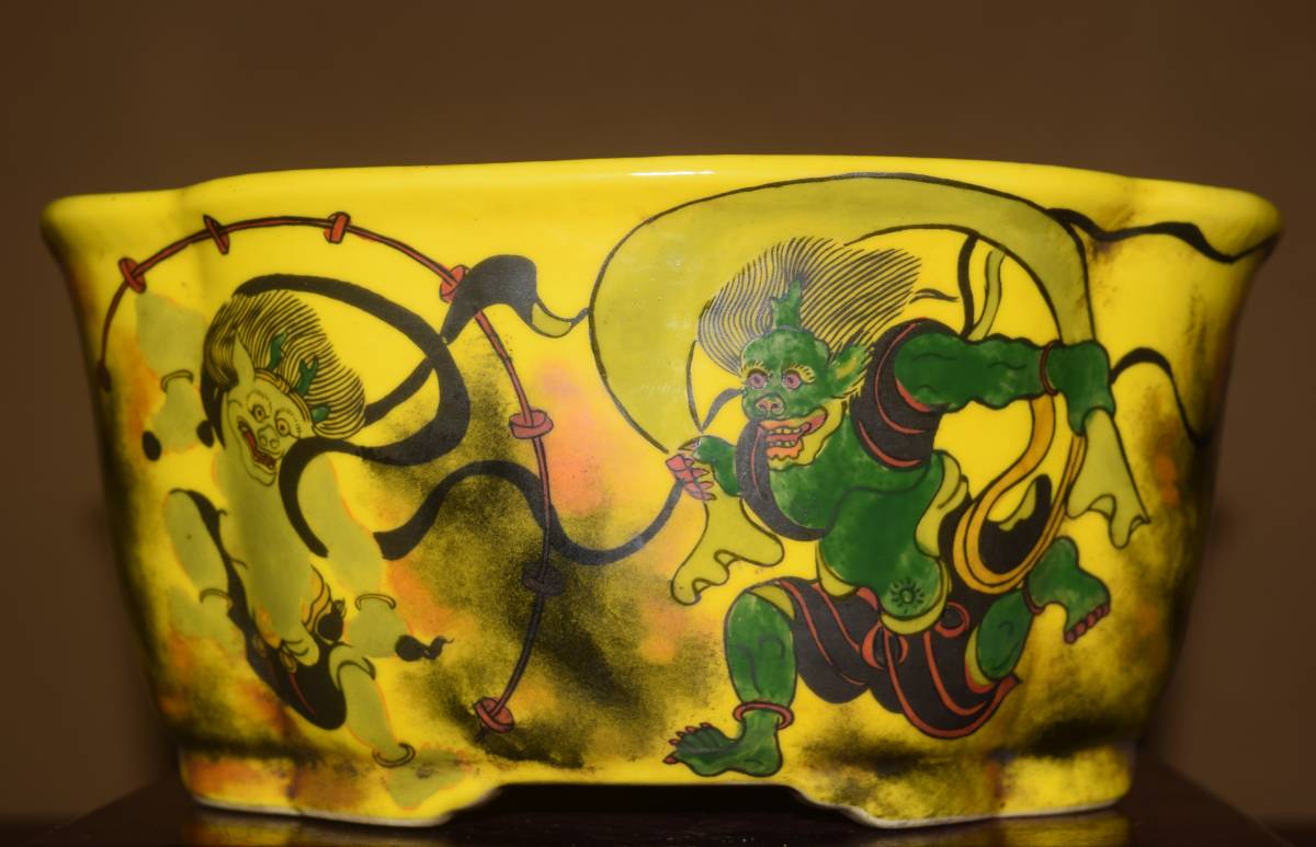 磯山　絵鉢　盆栽鉢　人気鉢！！ 磯山 絵鉢 盆栽鉢 楽天市場】盆栽鉢 「高山染付山水図長方