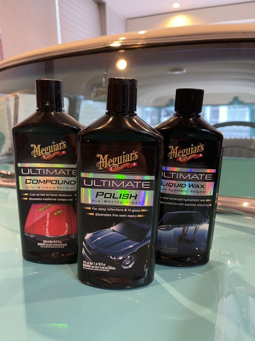 3点セット Meguiar's マグアイアーズ カーワックス リキッドワックス + ポリッシュ + コンパウンド(使用品) Wax