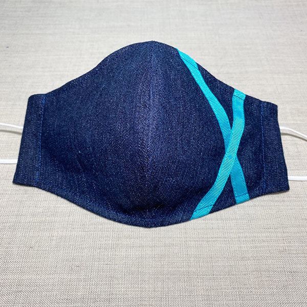 【気質アップ】 ハンドメイド 立体 インナーマスク デニムリメイク - 外出用品